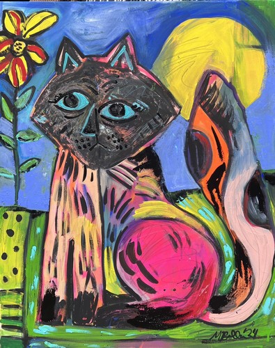 Picatso By MBollen original painting stylized cat cubism modern cats - Picture 8 of 12