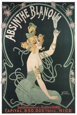 Nover Absinthe Blanqui Art Nouveau Vintage Reproduction Print Poster 12x18