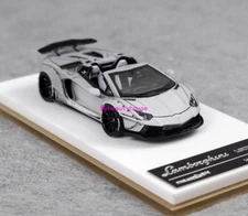 FW 1:64 Gray Aventador LP700 Convertible LBWK Sport Model Diecast Resin Car