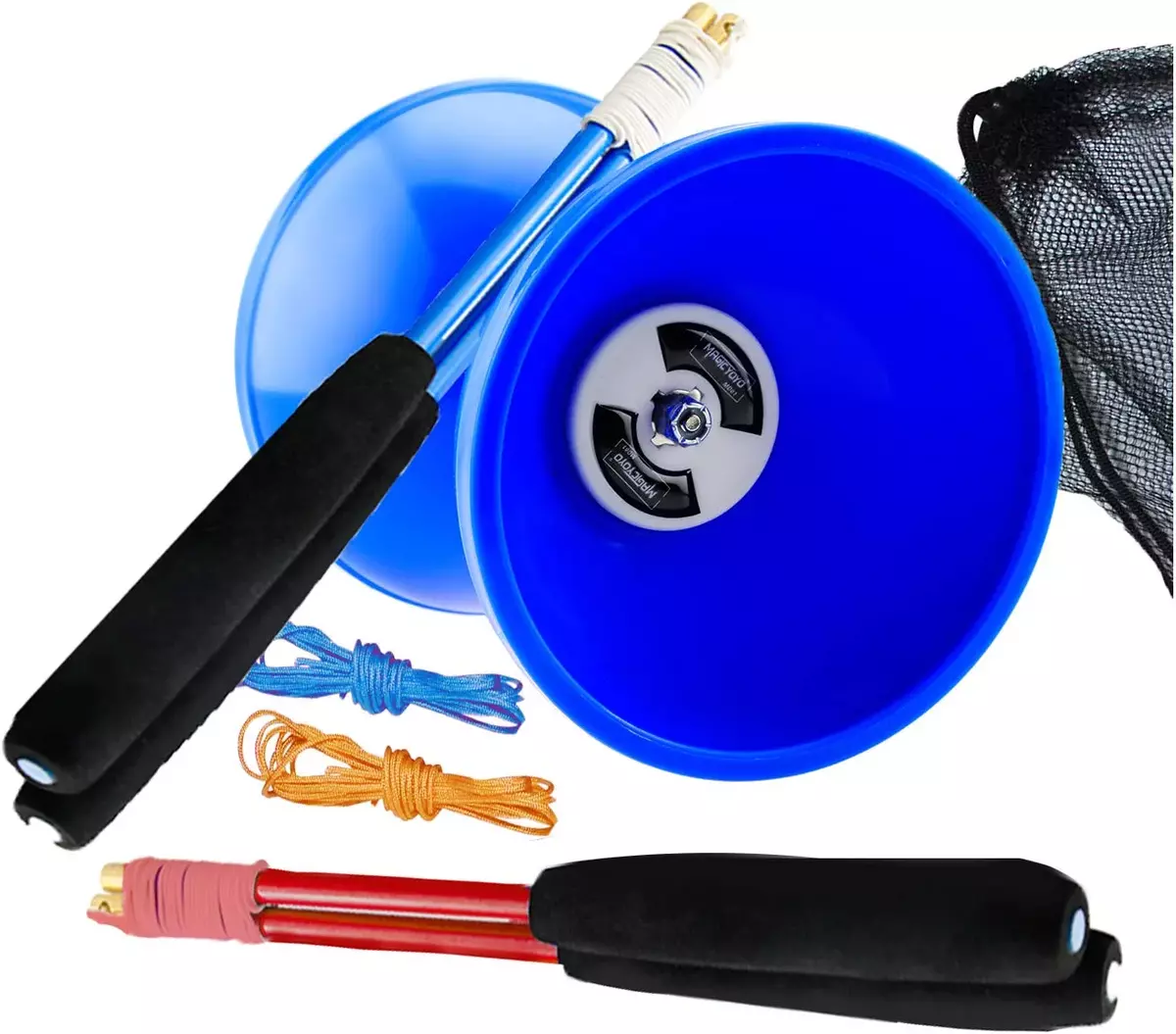 Pro Triple Bearing Medium 5” Blue Chinese Yoyo Diabolo Toy with Car