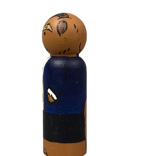3.5” Wooden Peg Doll Dollhouse People Handmade Beauty and Beast Made by Layla - Picture 3 of 6