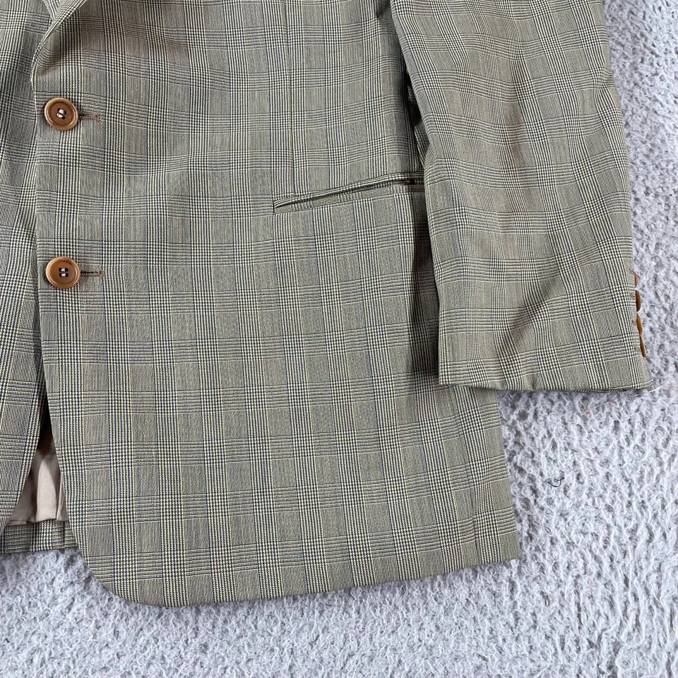 Blazer clásico a cuadros de lana virgen pura 42 largo vintage años 90 Valentino Uomo para hombre * Foto 4 de 4