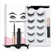 Magnetic Eyelashes Kit with Eyeliner and Applicator 5 Pair Mixed Style False Las