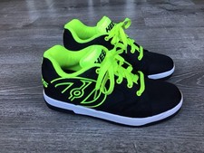Heelys Propel 2.0 Youth Size 7 770359 Skate Shoes Black Neon Yellow Wheels Boys
