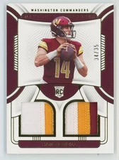 Sam Howell 2022 National Treasures Dual Materials Gold RC /35 Jersey #RDM-SHO