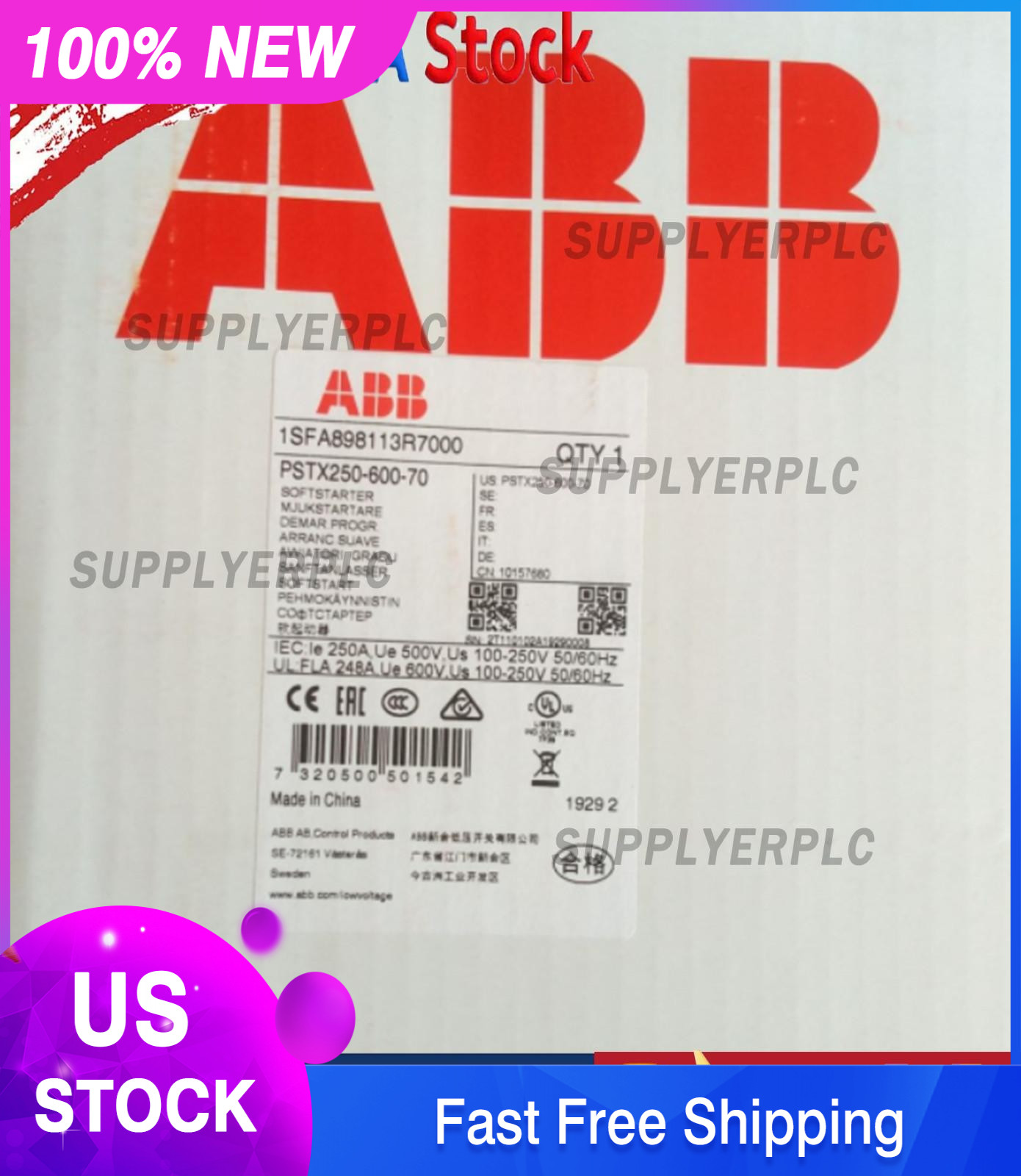 New ABB 1SFA898113R7000 PSTX250-600-70 Soft Starter Expeidted Ship US Free TAX