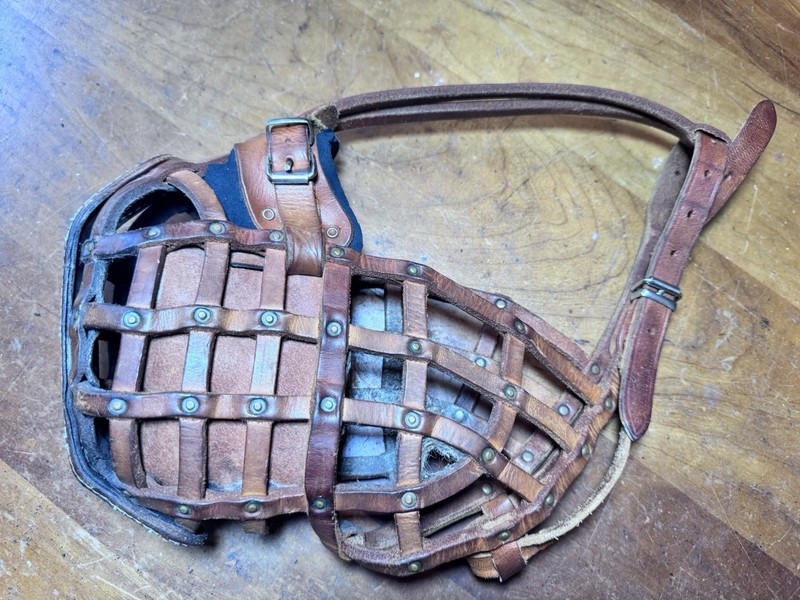 Vtg. AKAH Leather Basket Muzzle - Germany - Ray Allen - Size 8 - Gerrman Shepard