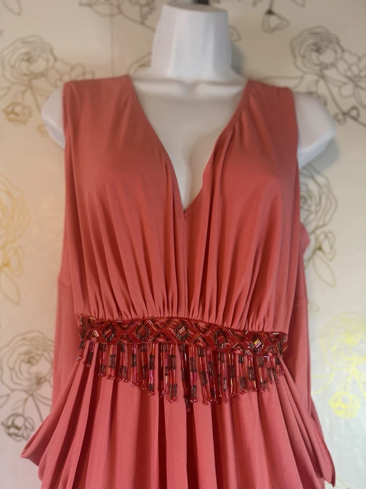 Vestido Randolph Duke The Look Mini Cóctel Cuentas Talla 1x Extra Grande 046 Nuevo con Etiquetas Foto 2 de 4