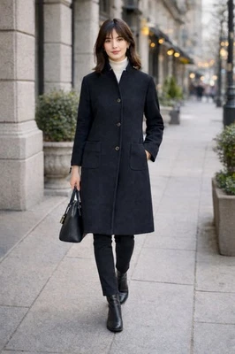Jil Sander Italy 100% Cashmere Coat Black Size 36 Quiet Luxury