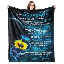 Gift for My Daughter Blanket from Mom Birthday Present Letter 50x40 Inch