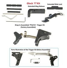 Glock 17 Gen 1-3 Complete Lower Parts Kit LPK Polymer Shoe Fits 9mm