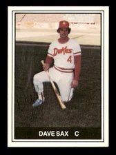 Dave Sax Autographed Signed 1982 TCMA Rookie Card #13 Albuquerque Dukes