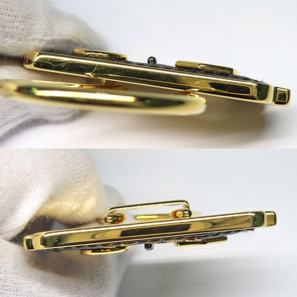 PRADA Key Ring Keychain Bag Charm Robot Leather Black Gold Authentic by JAPAN FS thumbnail 7