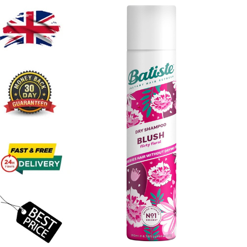 Batiste Blush Dry Shampoo 200ml – Floral Fragrance Spray, No Rinse Hair Refresh