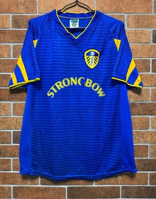 LEEDS UNITED 2001/2002 THIRD 3RD JERSEY SHIRT KIT SCORE DRAW RETRO SIZE L BLUE