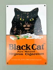 VINTAGE DOME BLACK CAT CIGARETTES CIGAR GASOLINE OIL PORCELAIN PUMP STATION SIGN