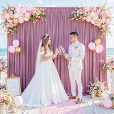 2 Panels Dusty Pink Backdrop Curtains Wrinkle Free Photo Drapes 5x10FT