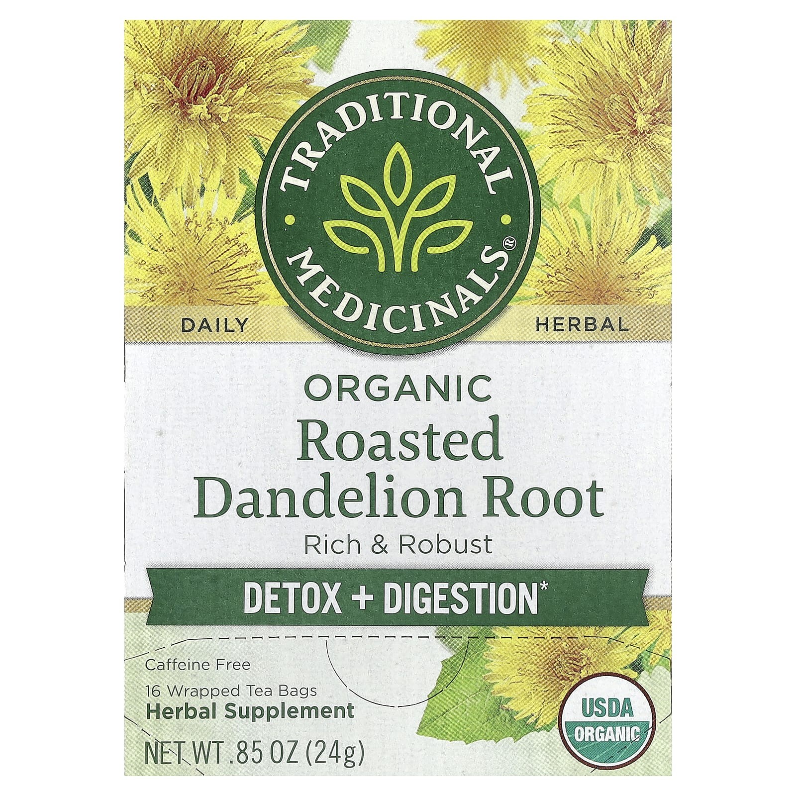 2 x Traditional Medicinals, Herbal Teas Organic Roasted Dandelion Root x 16 Bags