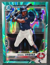 2021 Bowman Draft Misael Urbina #BDC-68 Chrome Aqua Lava Refractor 114/199 Twins