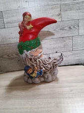 Cresent Moon Santa With Boy And Girl Ceramic Display Decor