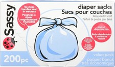 Sassy Baby Disposable Diaper Sacks, 200 Count, 200 Count Pack of 1 , Blue