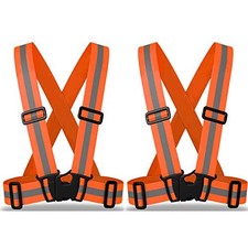 Kids Reflective Vest 2pcs  Lightweight, Kids Size Neon Orange-kids Size