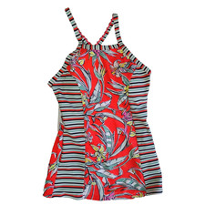 Piha by Moontide coral high neck Tankini Swim Top Size 8 padded crossover