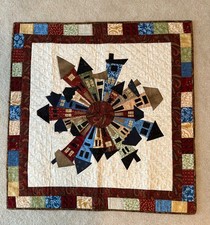 Quilted Wall Hanging, 30 x 30 featuring little houses