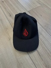 Volcom Full Stone Flexfit Hat Youth One Size Black Red Boys