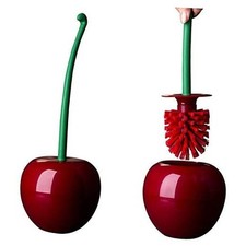 Toilet Brush and Holder Set, Cherry Toilet Brush Set, Cute Toilet One Size Red