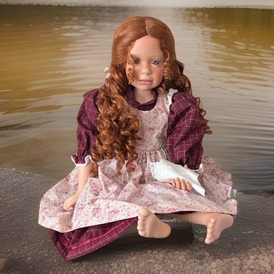 Masterpiece Sitting Vinyl Doll  Lauren  LE363/1500, 28 in, 2000 By Pamela Erff 