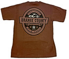 Orange County Choppers OCC Mens Medium Brown Motorcycle Biker  T-shirt 2 Side