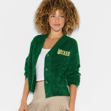 Wicked x Katie Kime Women's Logo Graphic Cardigan - Emerald Green XL