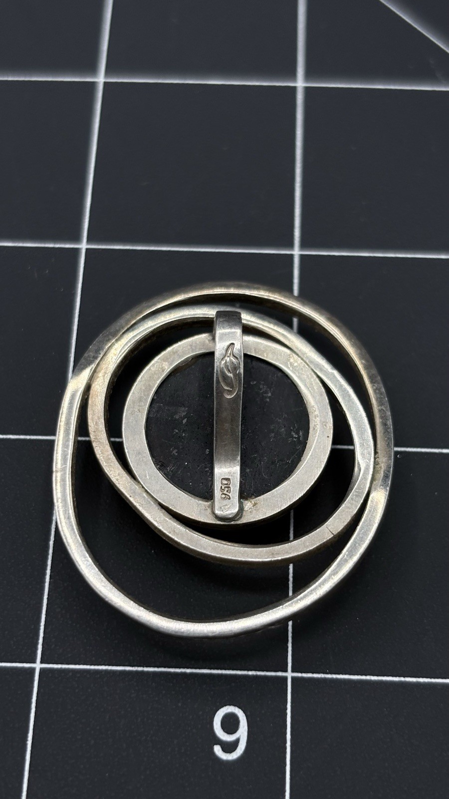 Large Chunky Statement 950 Silver Black Onyx Pend… - image 7