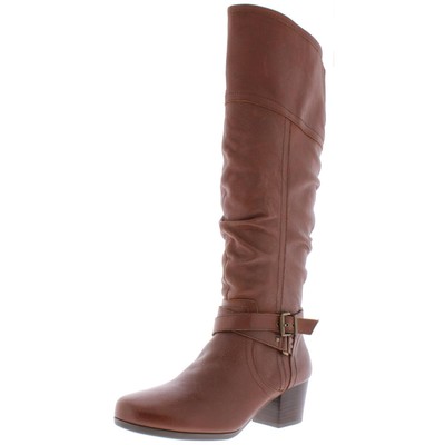 Array Womens Dakota Brown Leather Riding Boots Heels 6.5 Wide (C,D,W) BHFO 2646