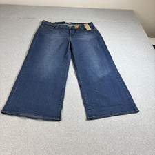 Levis 318 Shaping Wide Leg Jeans Womens 26W Blue Mid Rise Stellar Stretch Plus
