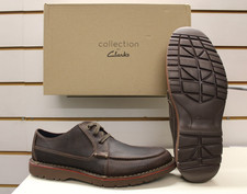 Clarks Men’s Shoes Vargo Vibe Dark Brown Waxy Leather Laced UK 9 EU 43