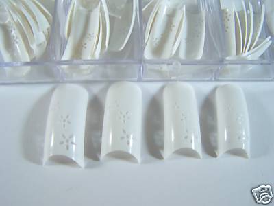New Generation: 100 French White Tips ''Flower Design''