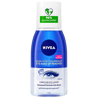 NIVEA DOUBLE EFFECT WASSERFESTER AUGEN MALE-UP ENTFERNER WIMPERNSCHUTZ 125ML