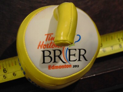 Rare Tim Hortons 2013 Edmonton Brier Foam Curling Rock 3'' x 3''