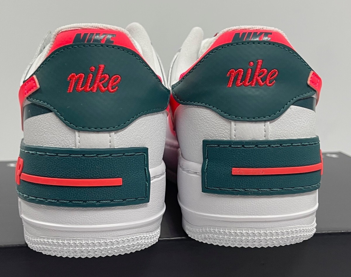 air force 1 shadow trainers white dark teal solar red white