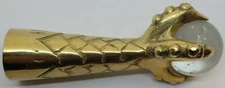Glass Ball Brass Claw foot leg cap piano stool table chair cart dragon antique