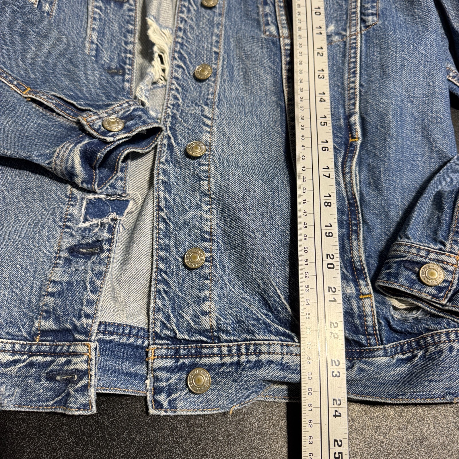 American Eagle Jacket Womens Solid Denim Small - image 3