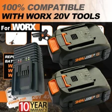PACK For Worx WA3575 20V PowerShare 2.0 Ah Battery / Charger 20 Volt WA3520