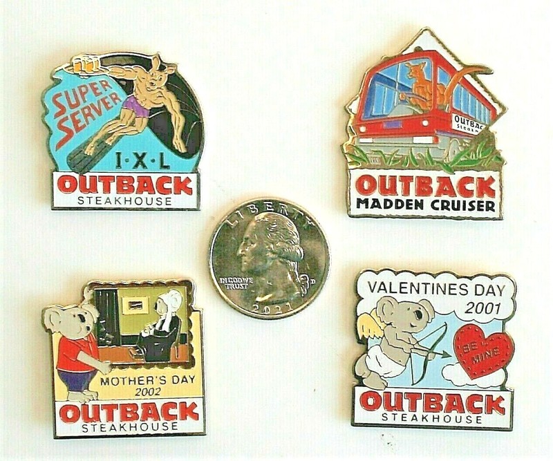 OUTBACK STEAKHOUSE LOT OF 4 NICE PINS -3 RARE /inc. MADDEN CRUISER &SUPER SERVER
