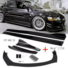 For Mitsubishi Lancer Evo Front Bumper Lip Spoiler Splitter 86.6 Side Skirt