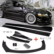For Mitsubishi Lancer Evo Front Bumper Lip /Spoiler /Splitter 86.6" Side Skirt