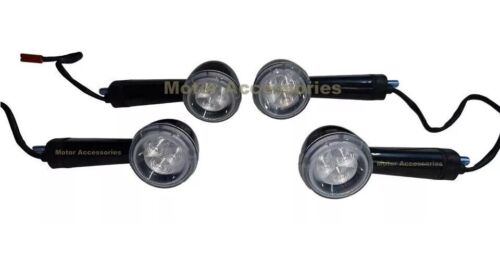 Fits Royal Enfield Front/Rear BLACK LED INDICATORS For SUPER METEOR/Shotgun 650 - Picture 4 of 15