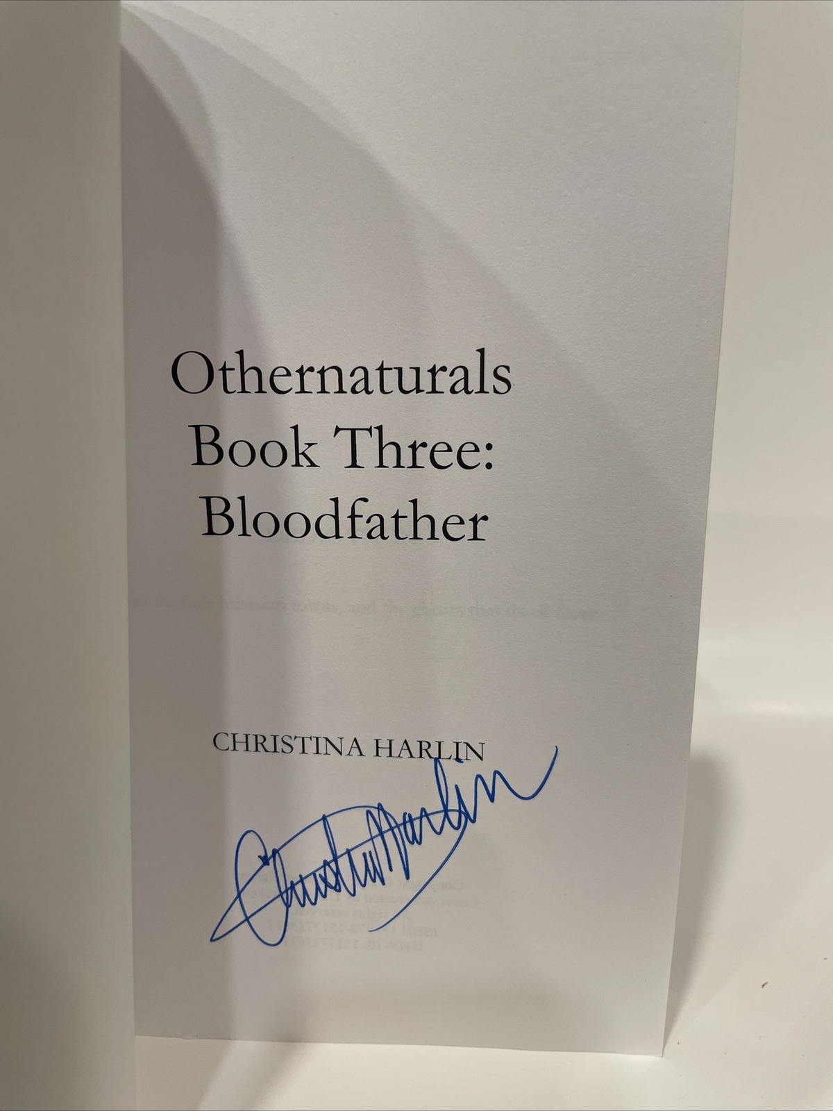 Signed Othernaturals Series: Possessed, Lucid, & BloodFather by Christina Harlin