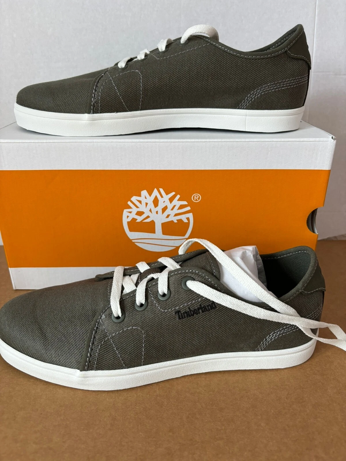 Timberland SKAPE PARK SCARPE DA GINNASTICA UOMO TELA OXFORD VERDE SCURO UK 8 EU 42 PREZZO AL PUBBLICO £ 70